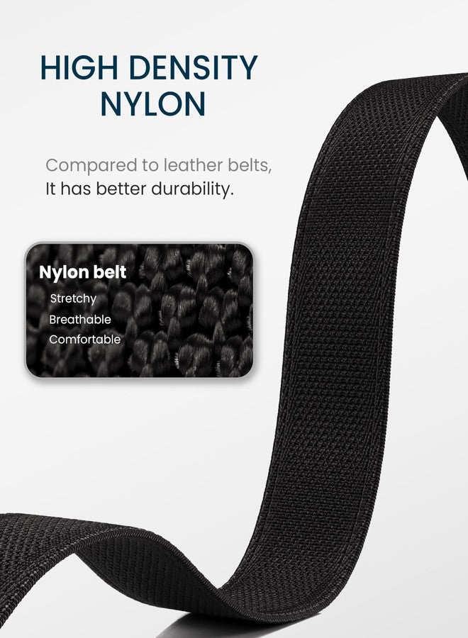 GEIT Stretch Nylon Belt with Quick Release Metal Buckle, 1 3/8" Casual Golf Tactical Invisible Elastic Web Belt - Image 2